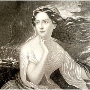 Miranda Shakespeare Tempest Steel Engraving 1859 Victorian Art DWY5D